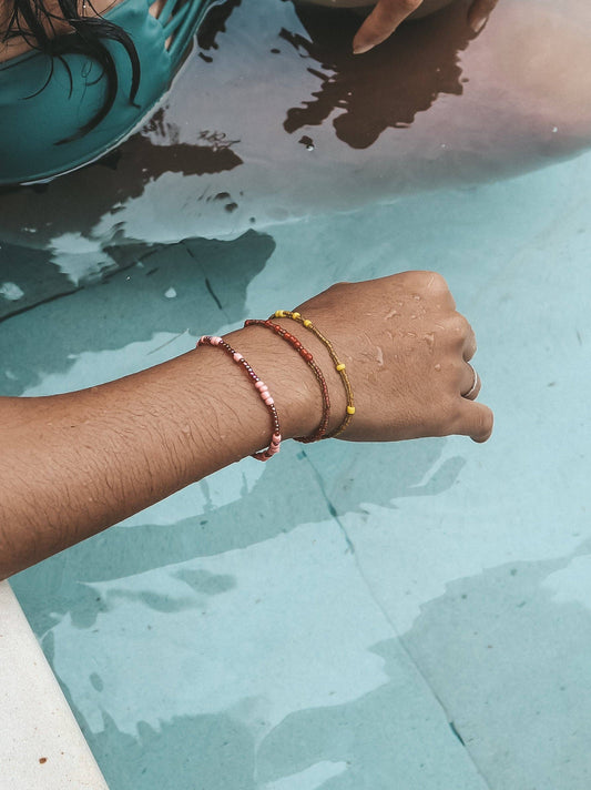 Berawa Beads Bracelet: Yellow