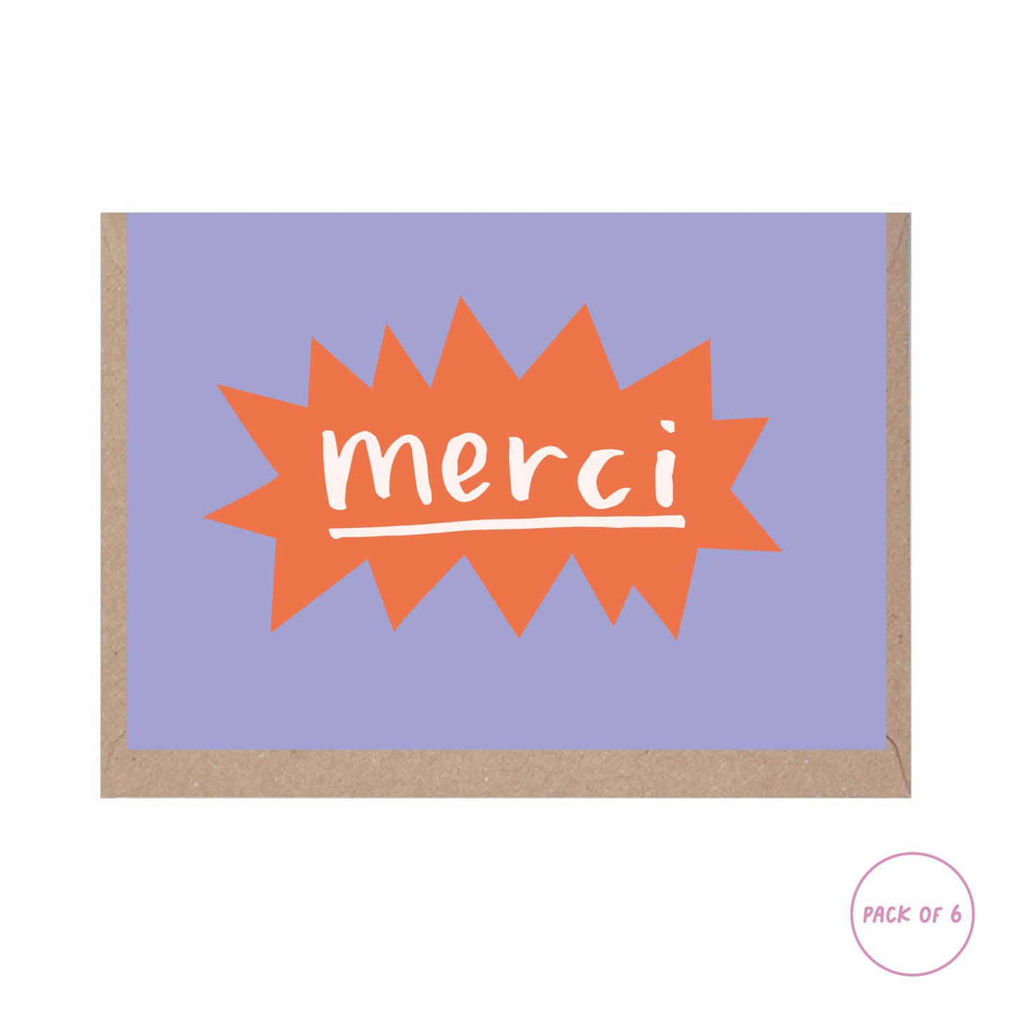 Pack of 6 x Mini Merci Cards