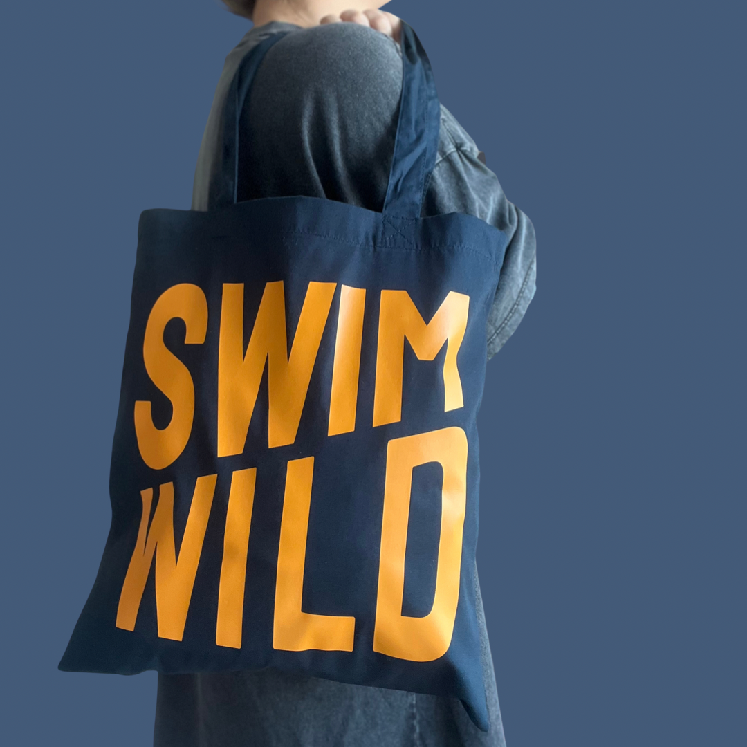 Navy Swim Wild Tote Bag