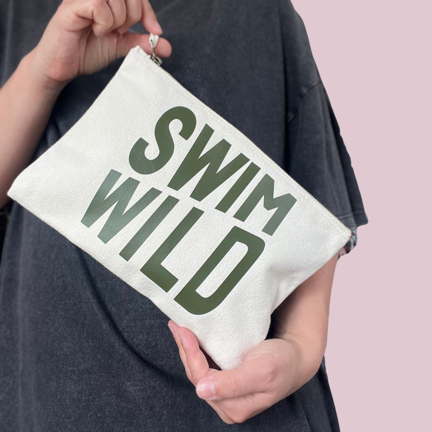 Natural \ Khaki Swim Wild Zip bag