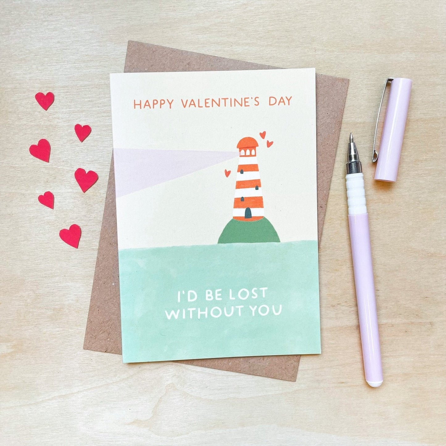 Lost Without You - Recycled Coffee Cup Valentine’s Card