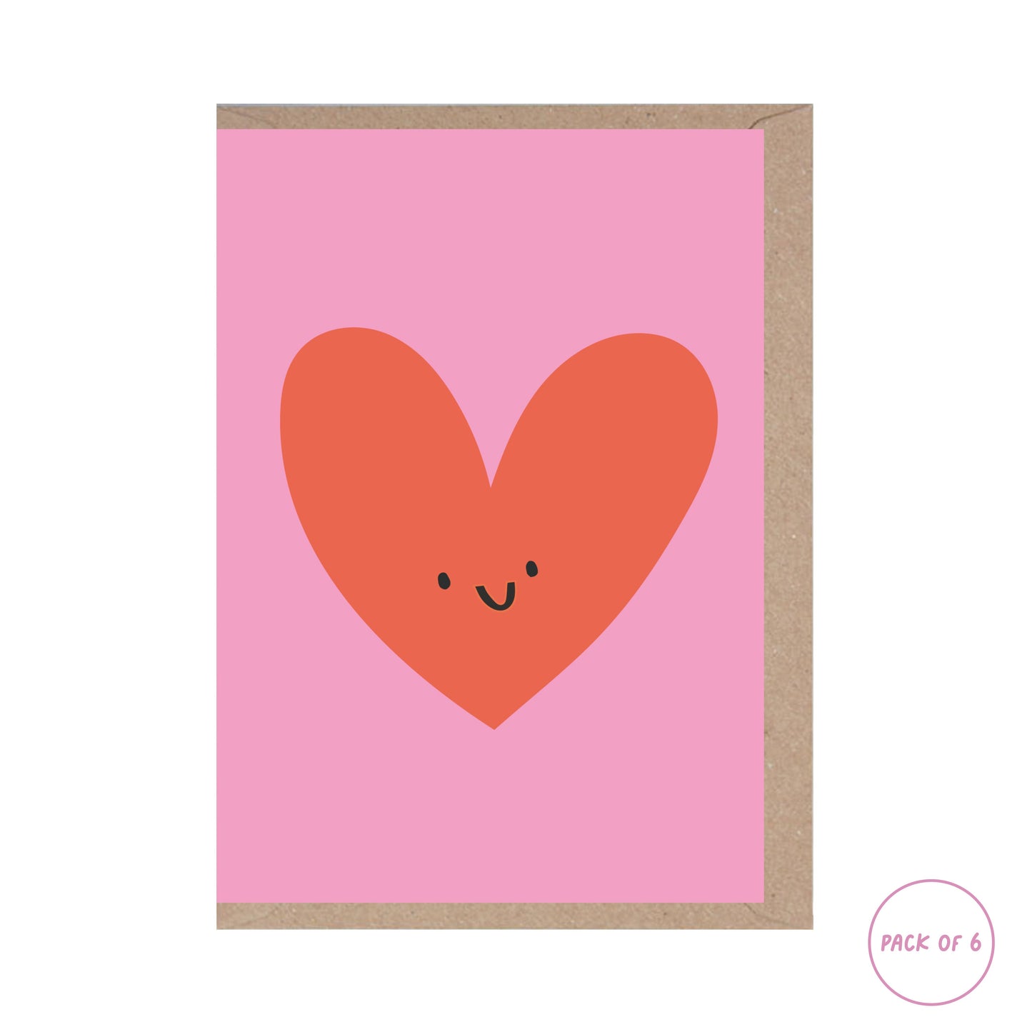 Pack of 6 x Mini Love Heart Cards