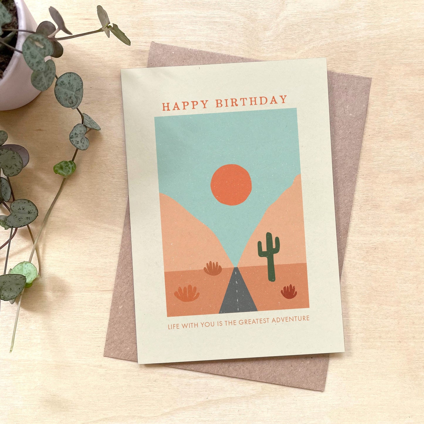 'Greatest Adventure' Happy Birthday Recycled Coffee Cup Card