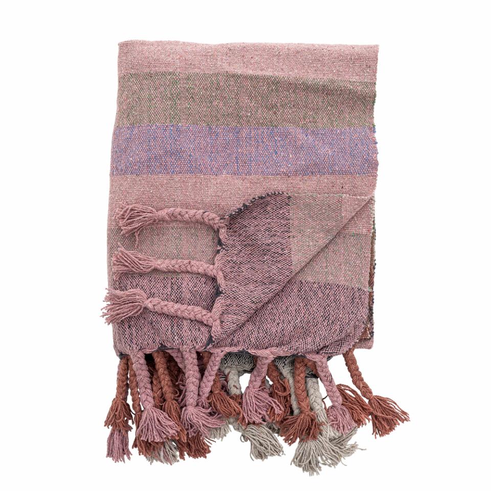 Bloomingville Recycled Cotton Throw Blanket - Desire Rose