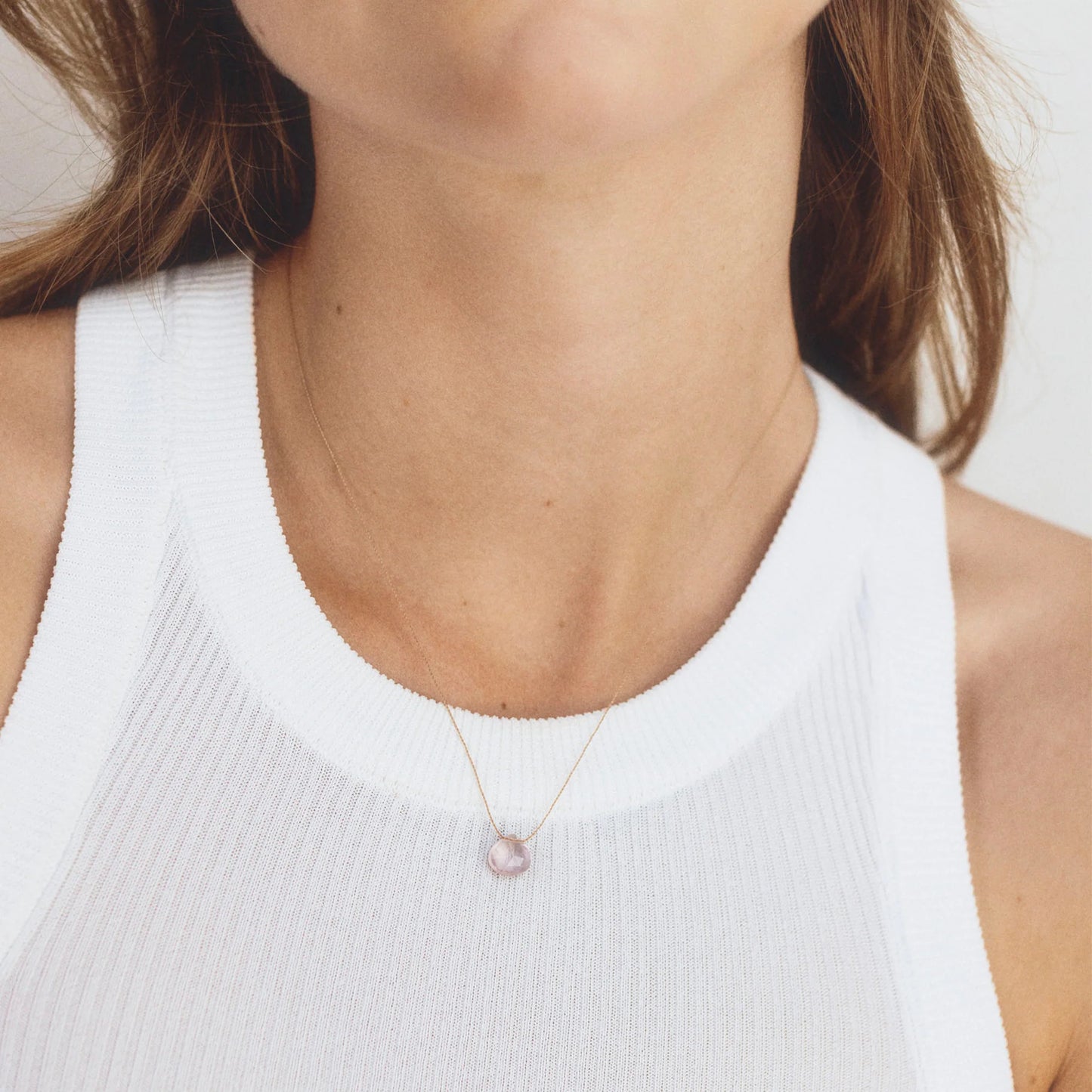 Wanderlust Life Fine Cord Necklace - Rose Quartz