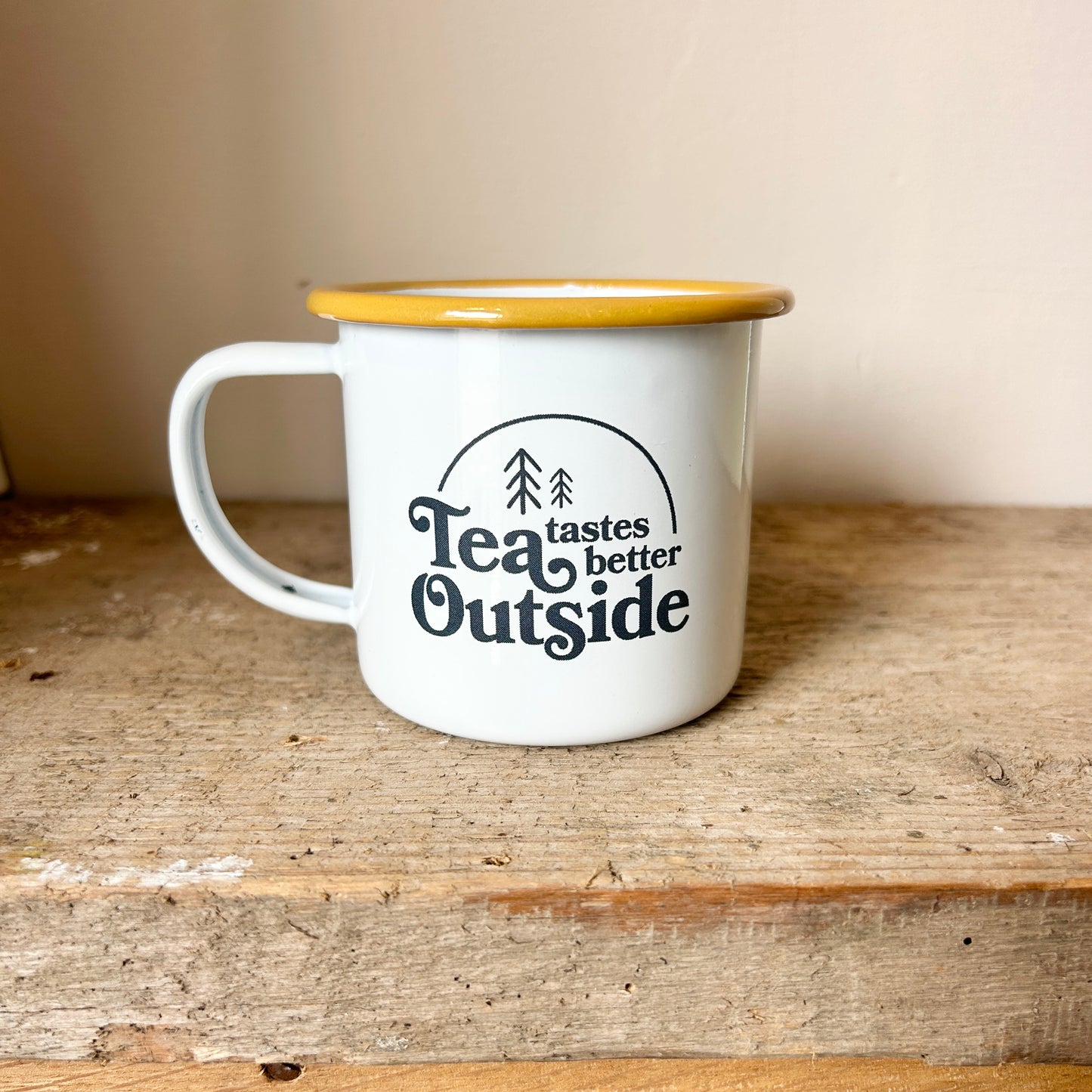 Enamel Mug - Tea Tastes Better Outside