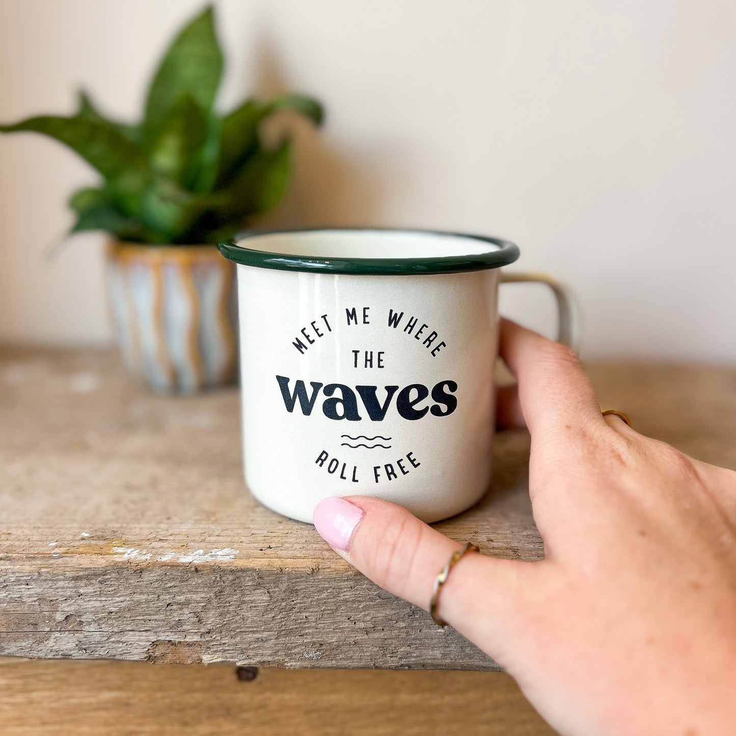 Enamel Mug - Meet Me Where the Waves Roll Free