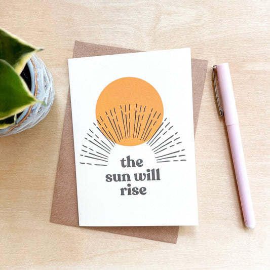 'The Sun Will Rise' Recycled Coffee Cup Card