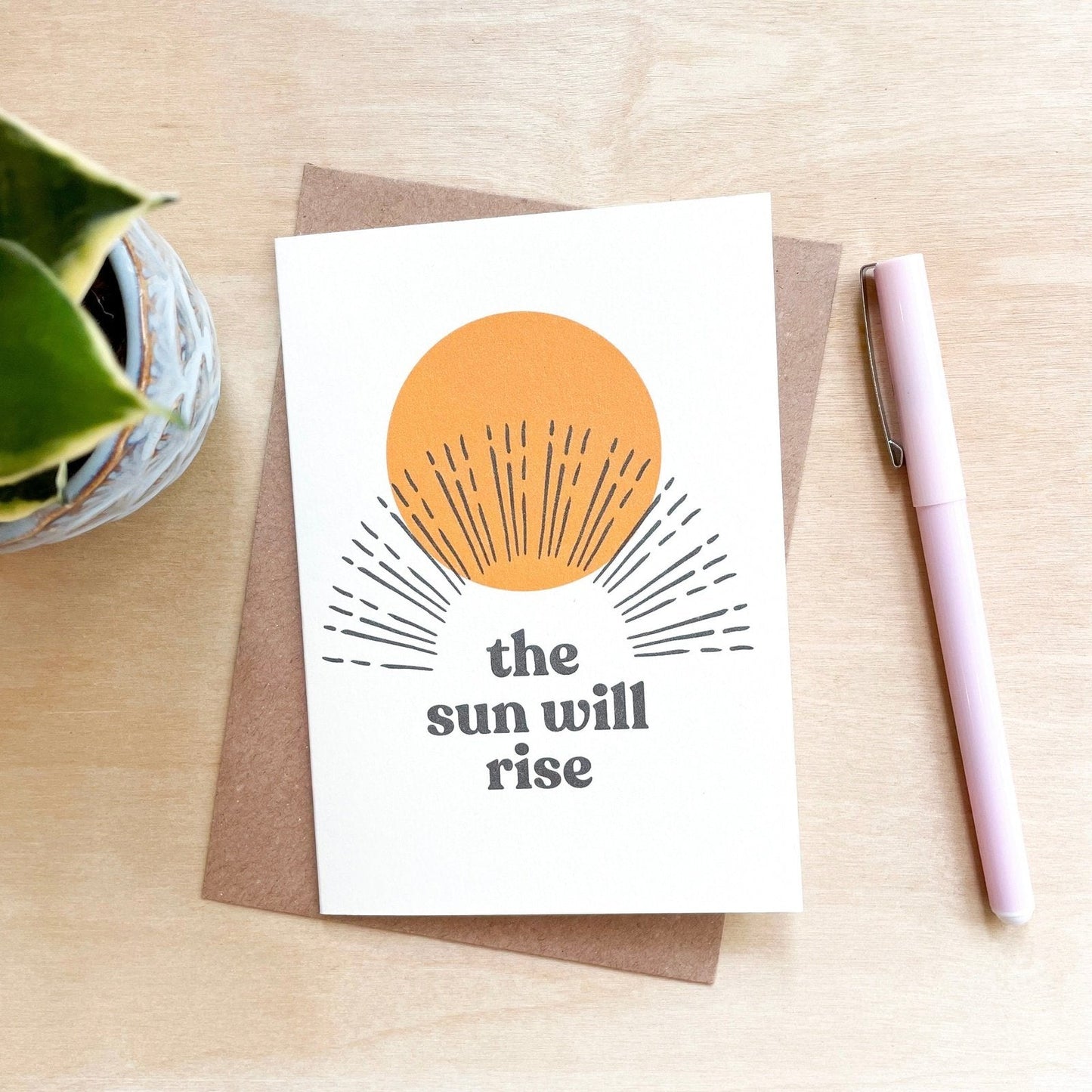 The Sun Will Rise - Recycled Coffee Cup Card