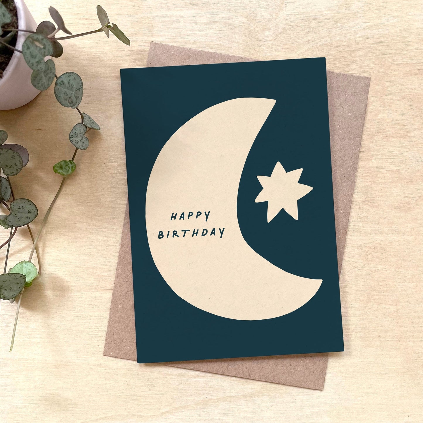 'Birthday Moon' Recycled Coffee Cup Card