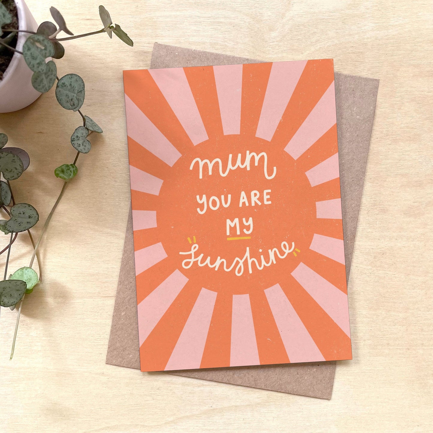 'Mum Sunshine' Recycled Coffee Cup Mother's Day Card