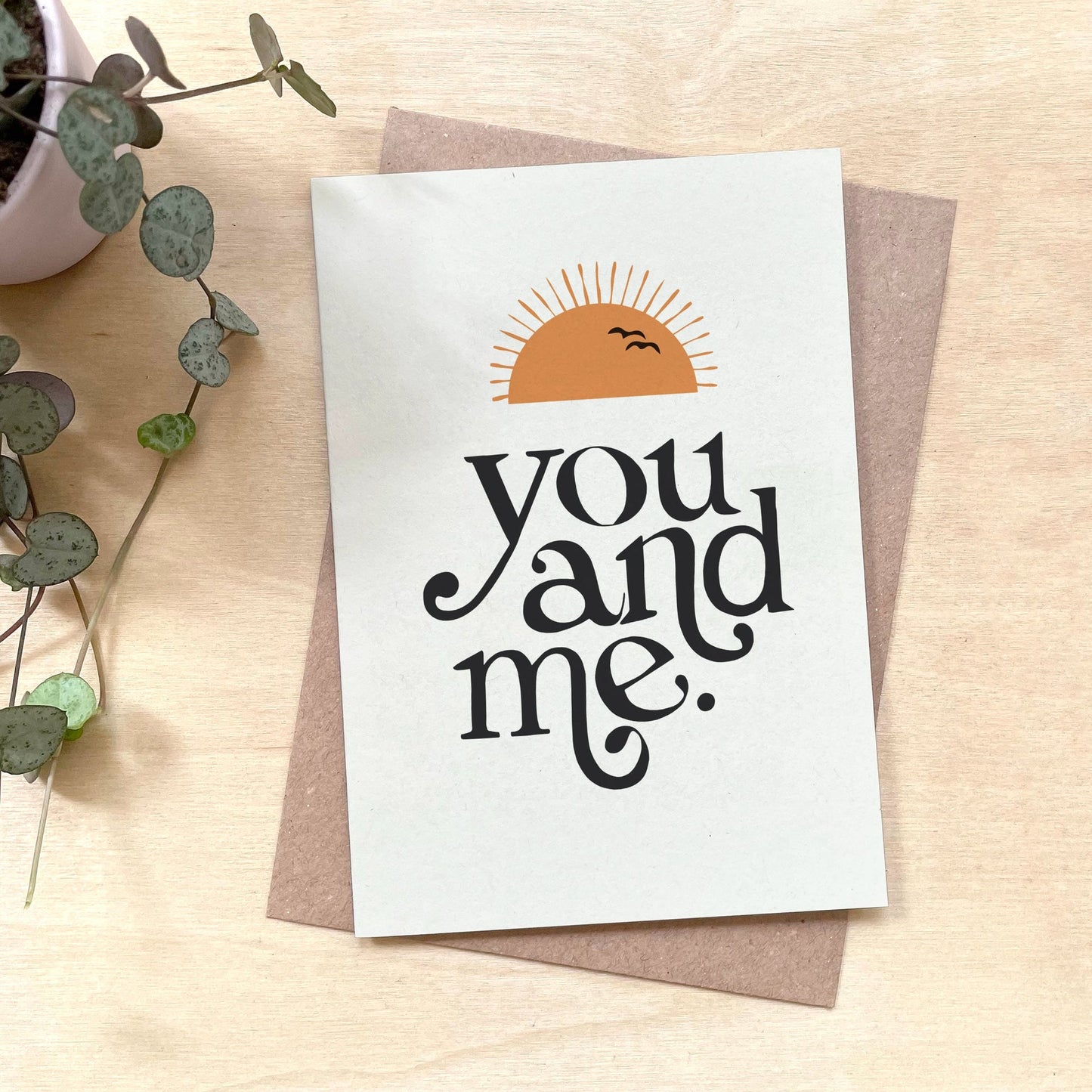 You and Me - Recycled Coffee Cup Card