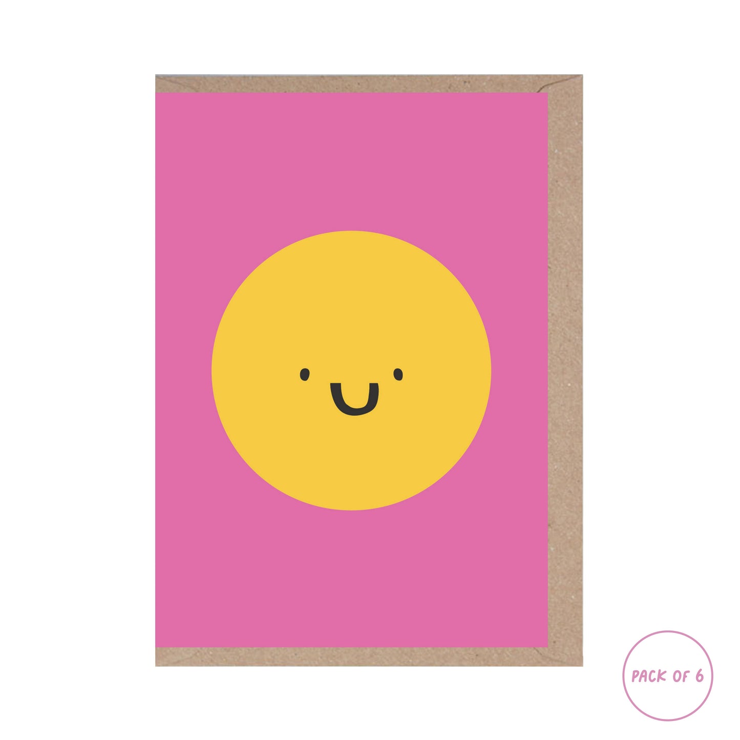 Pack of 6 x Mini Smiley Face Cards