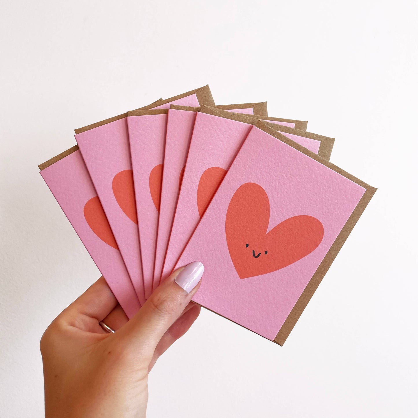Pack of 6 x Mini Love Heart Cards