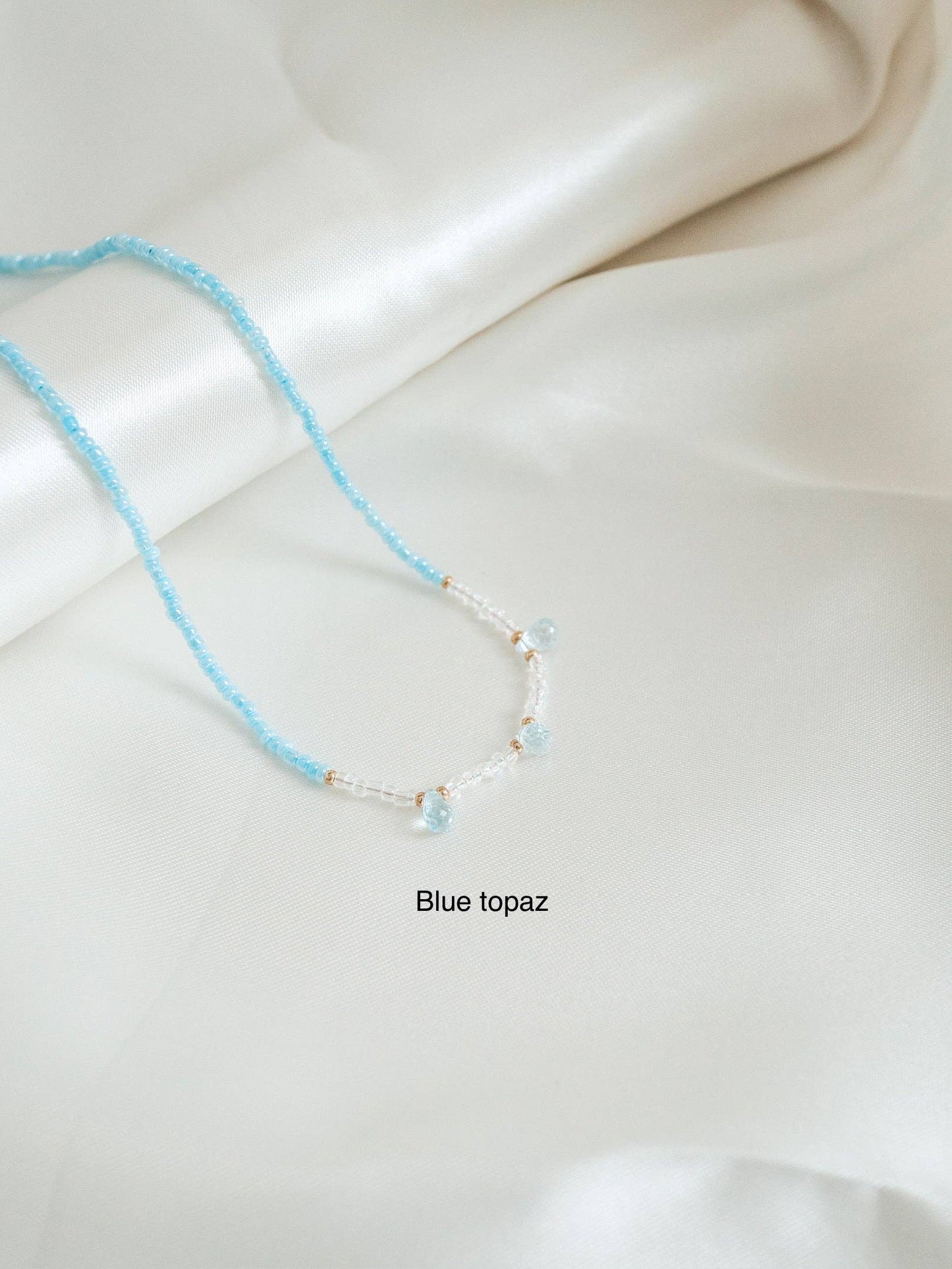 Briolette Gemstone Beaded Choker Necklace