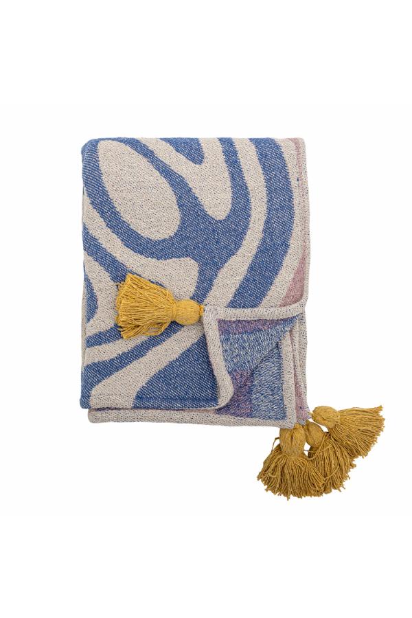Bloomingville Recycled Cotton Throw Blanket - Arlie Blue