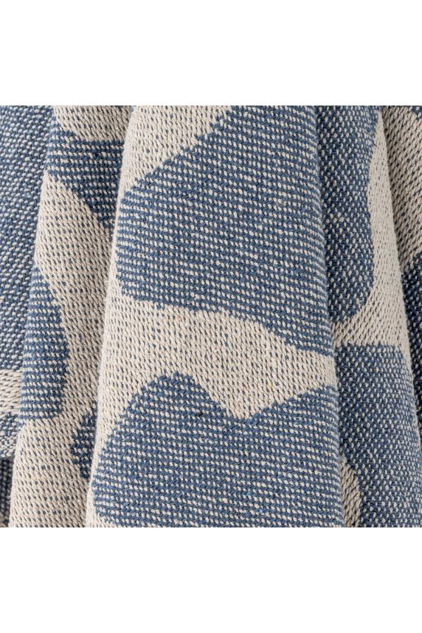 Bloomingville Recycled Cotton Throw Blanket - Salobre Blue
