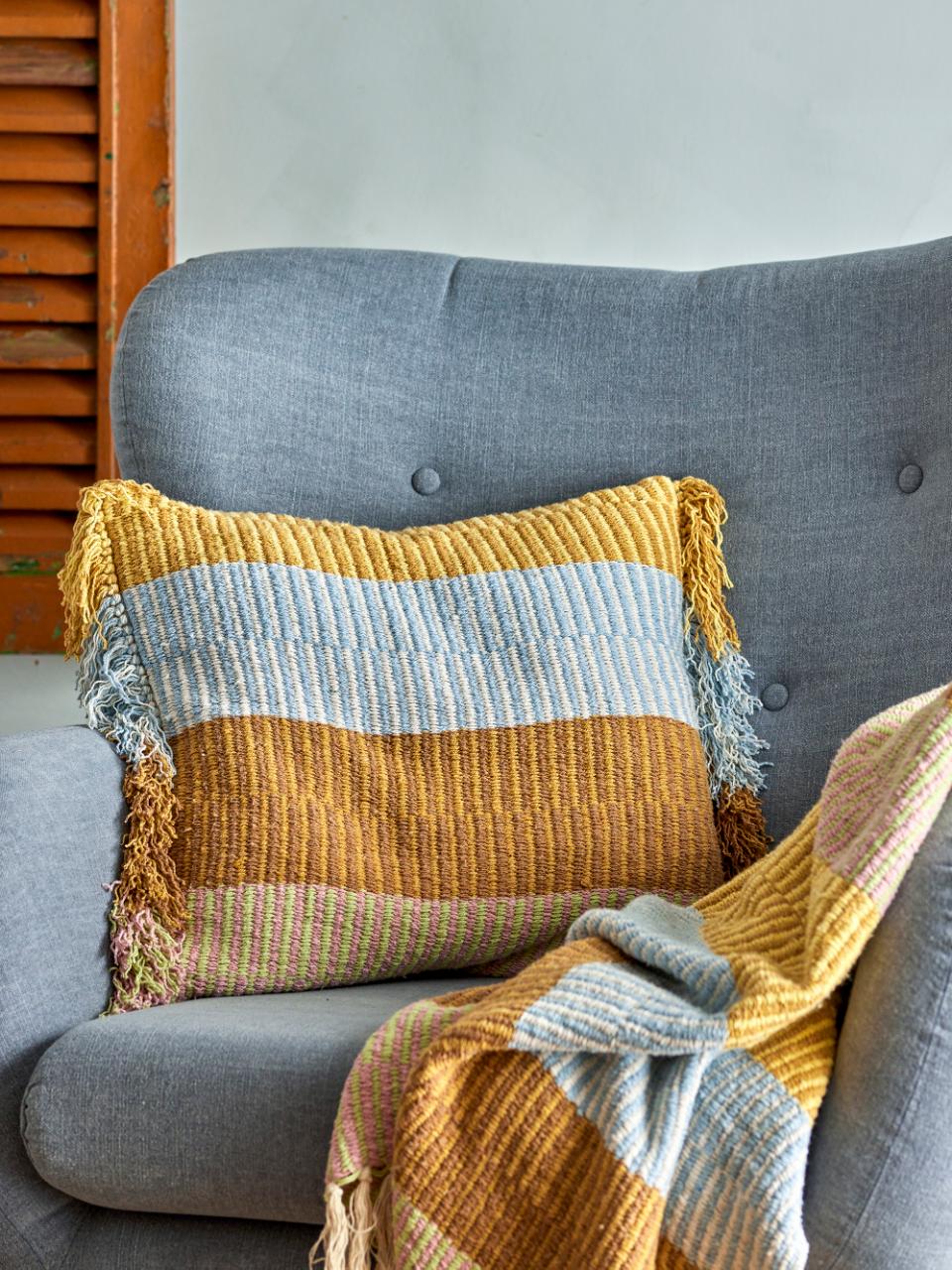 Bloomingville Recycled Cotton Throw Blanket - Isnel Yellow
