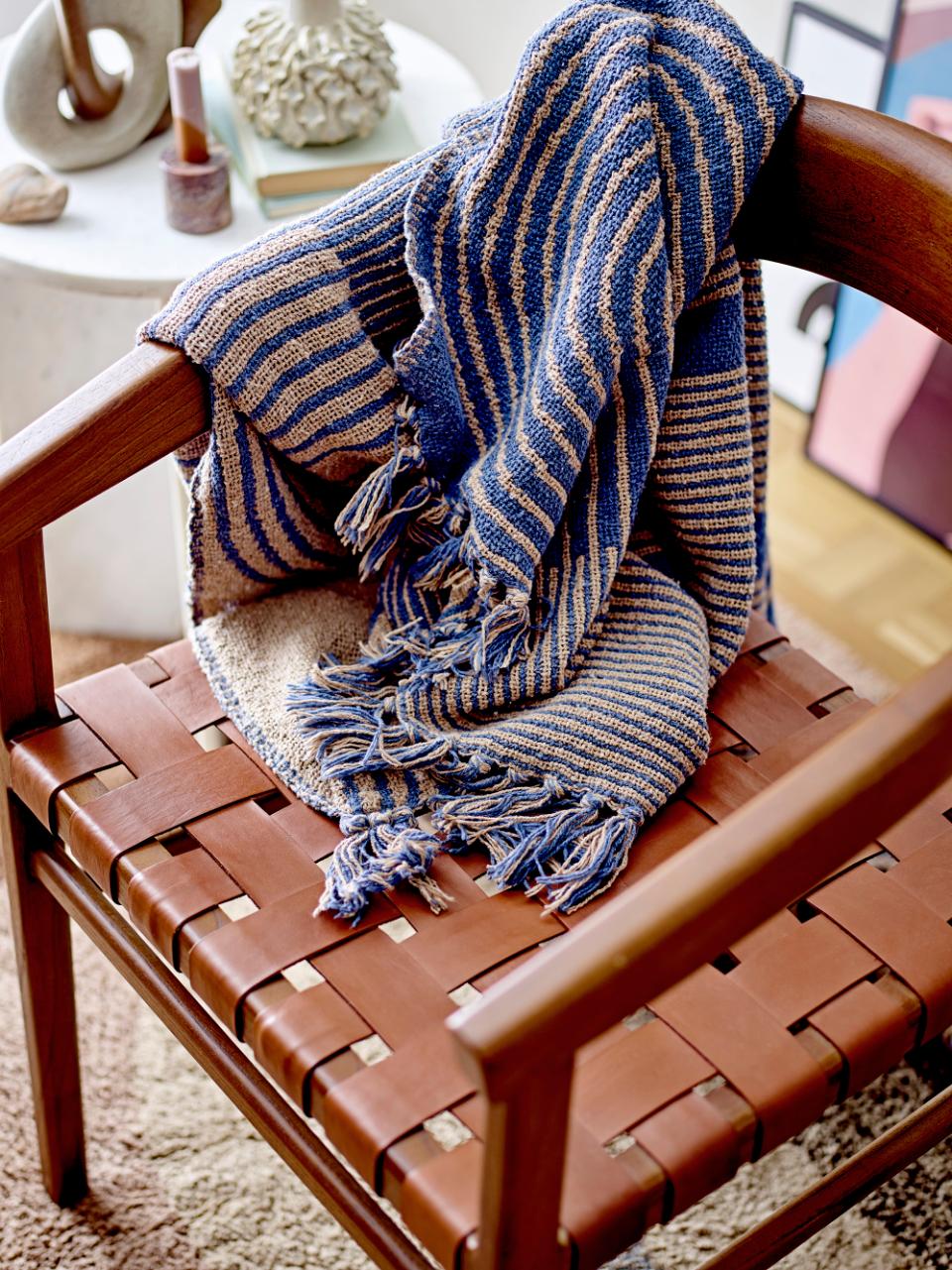 Bloomingville Recycled Cotton Throw Blanket - Tiffanie Blue