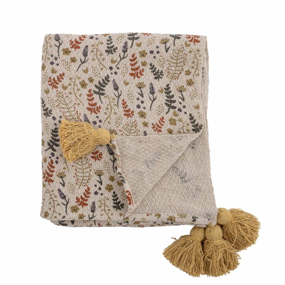 Bloomingville Recycled Cotton Throw Blanket - Filipa Yellow