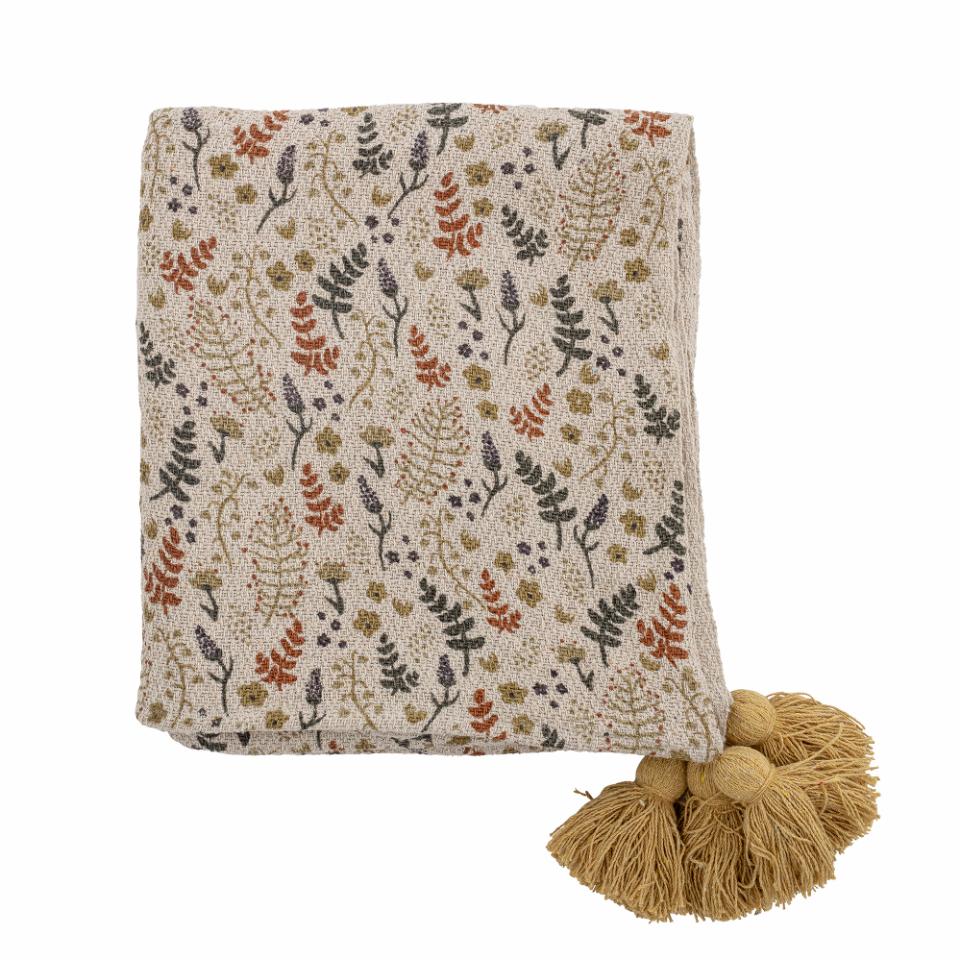 Bloomingville Recycled Cotton Throw Blanket - Filipa Yellow