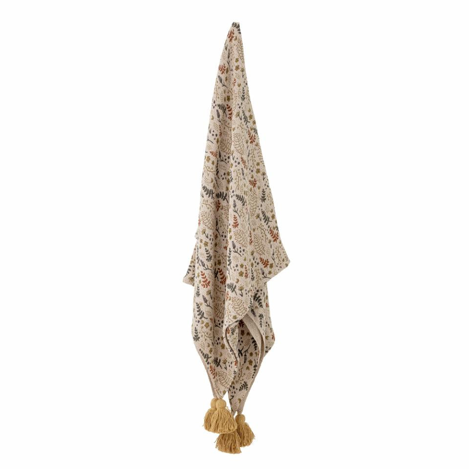 Bloomingville Recycled Cotton Throw Blanket - Filipa Yellow