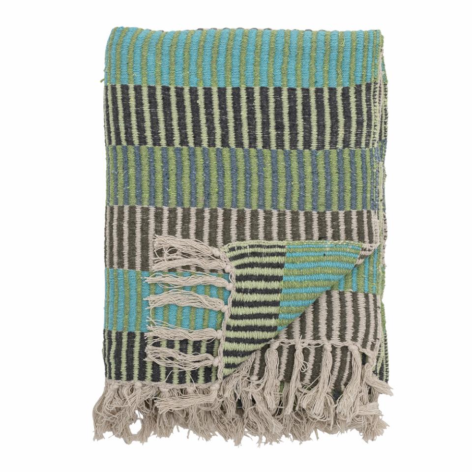 Bloomingville Recycled Cotton Throw Blanket - Isnel Blue