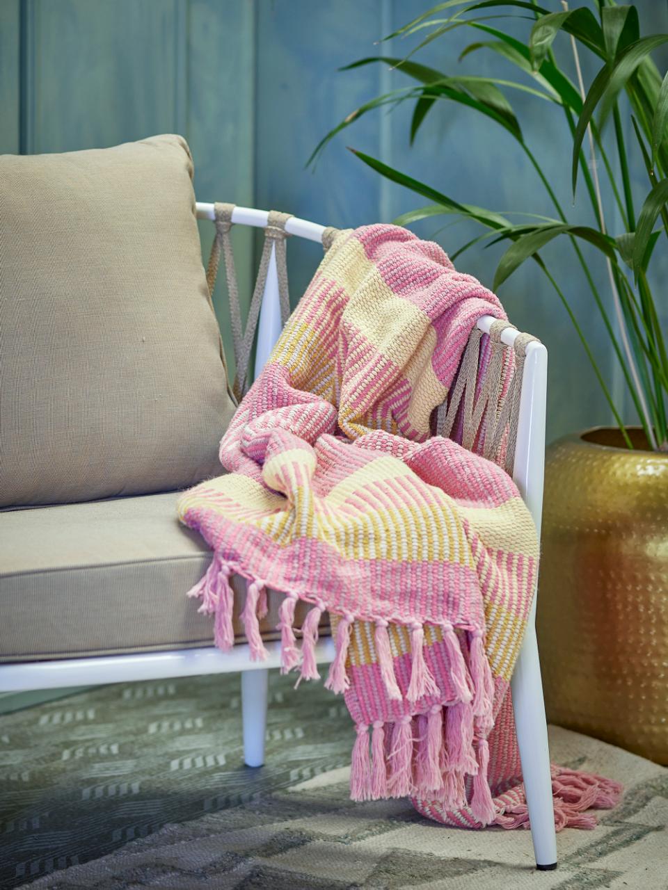 Bloomingville Recycled Cotton Throw Blanket - Isnel Pink