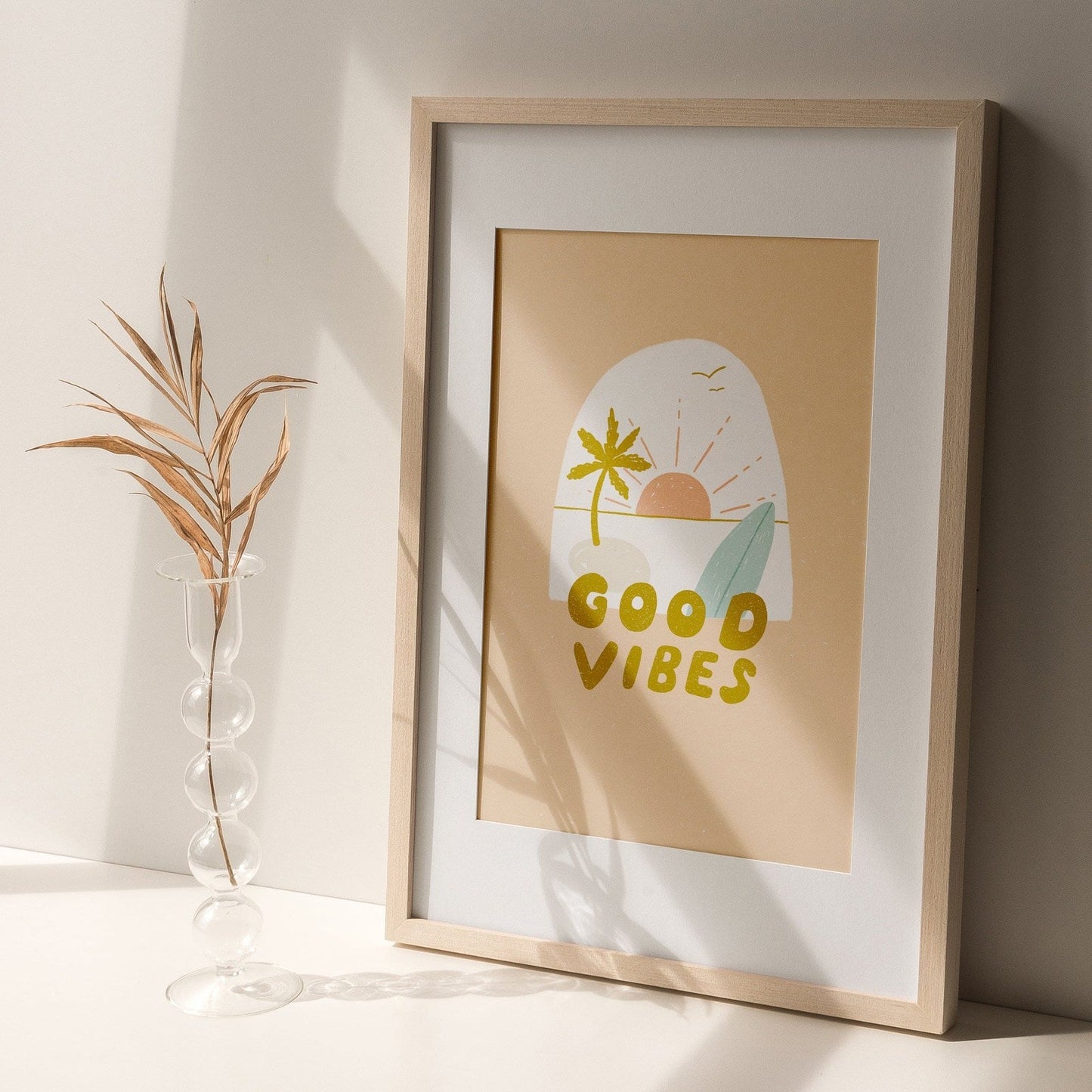 'Good Vibes' Graphic Beach Print