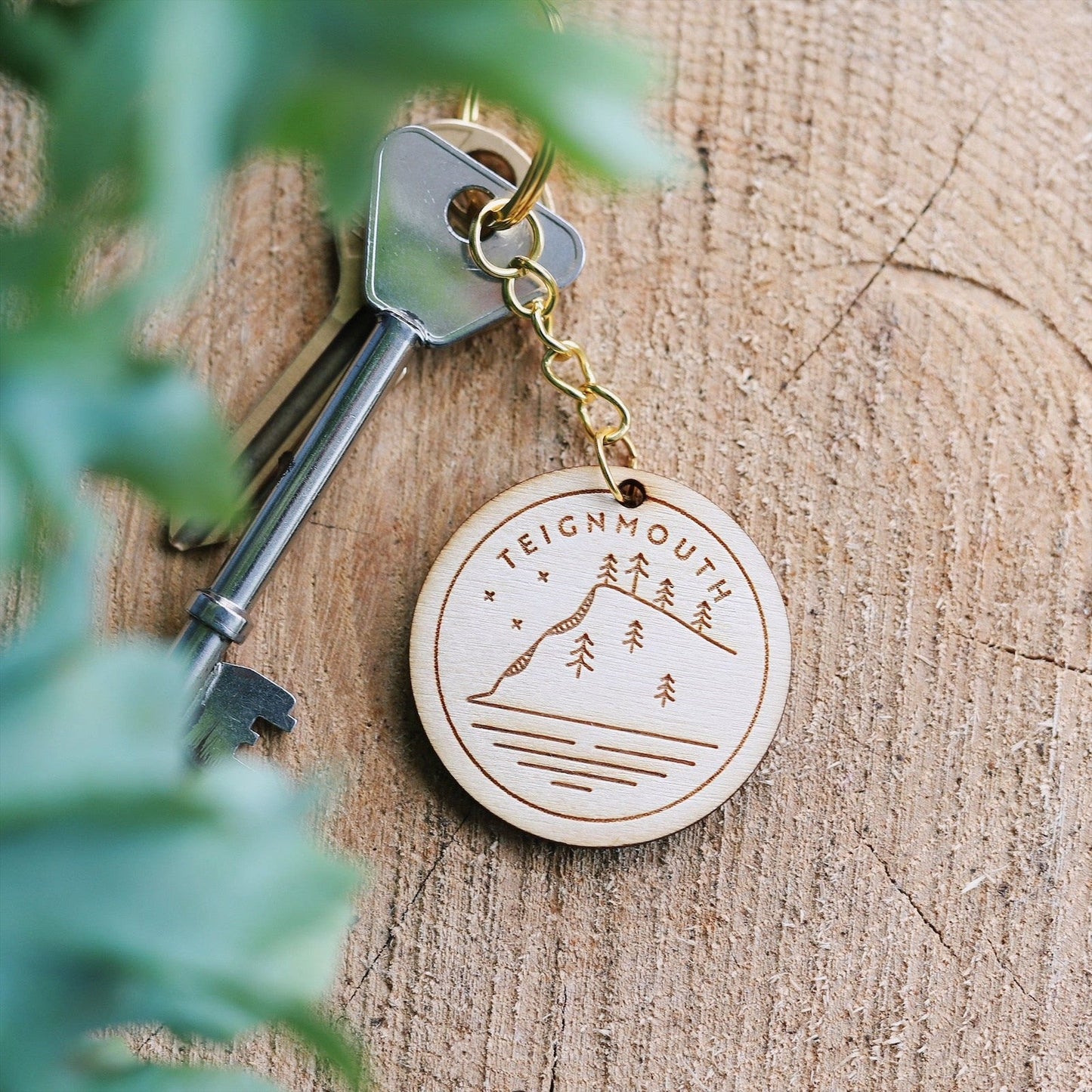 Teignmouth Wooden Keyring