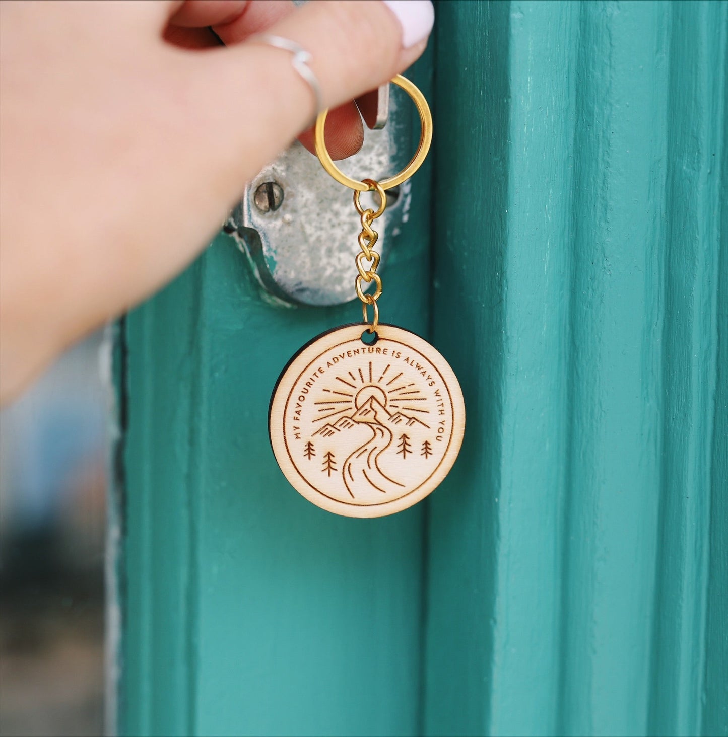 Adventures With You Wooden Keyring