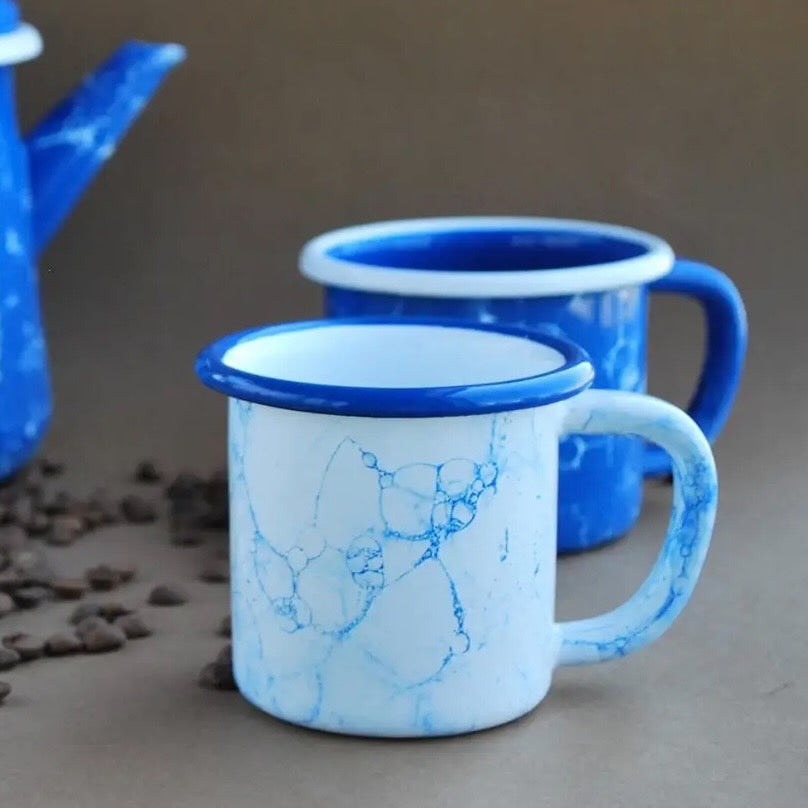 Bubble Collection Enamel Mug White