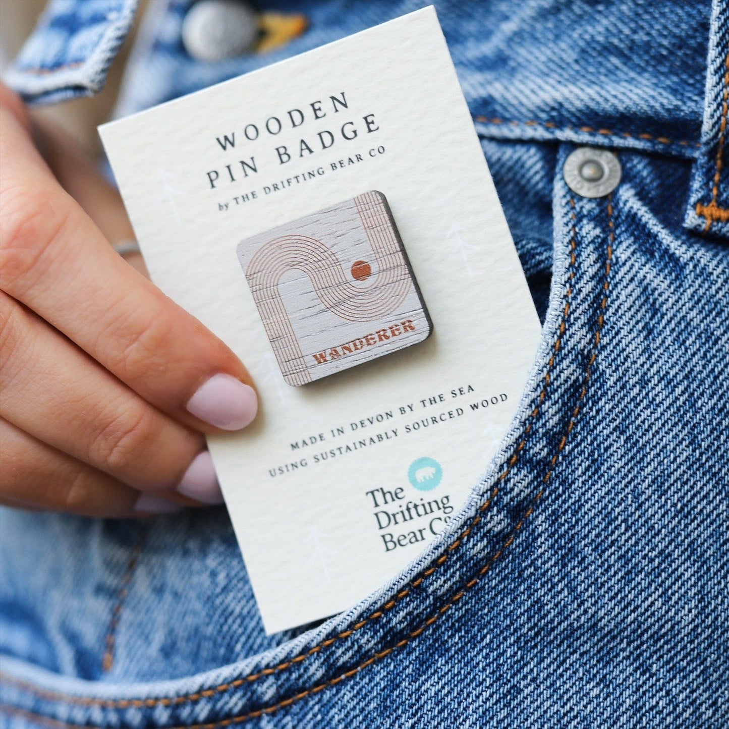 Wanderer Wooden Pin Badge