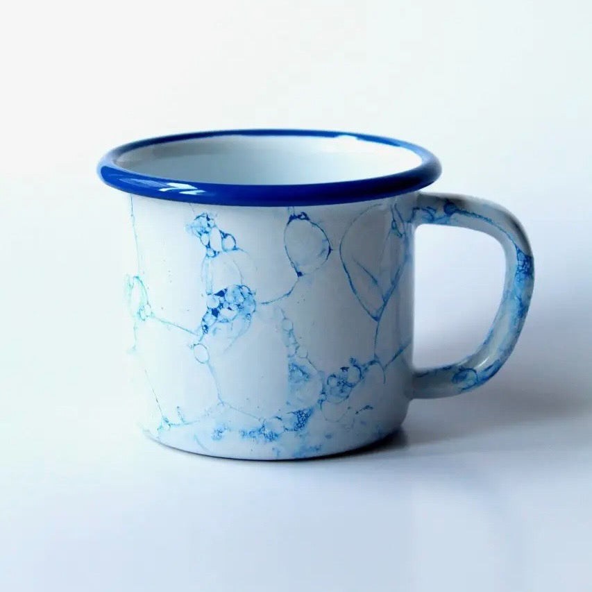 Bubble Collection Enamel Mug White
