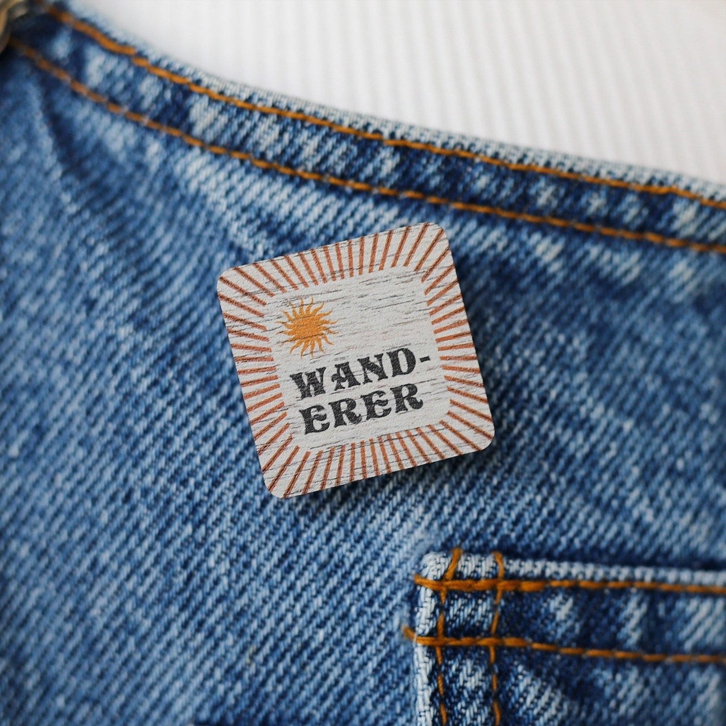 Sunshine Wanderer Wooden Pin Badge