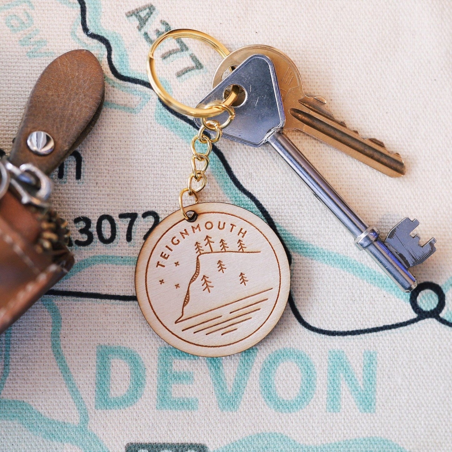 Teignmouth Wooden Keyring