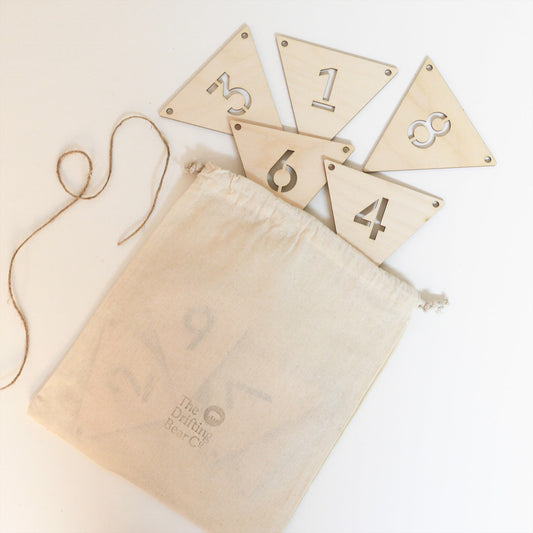 Wooden Bunting Numbers