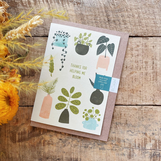 'Bloom' Recycled Coffee Cup Mother's Day Card