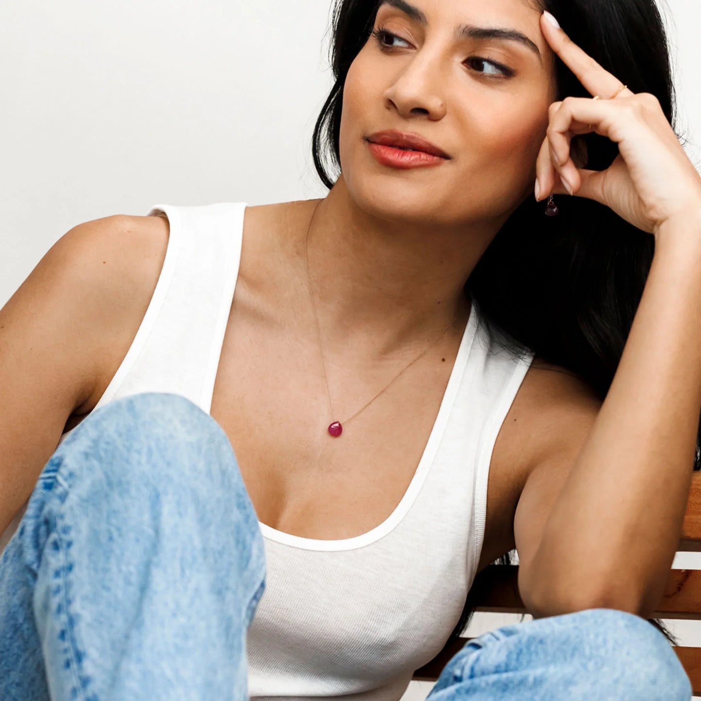 Wanderlust Life Fine Cord Birthstone Necklace - September