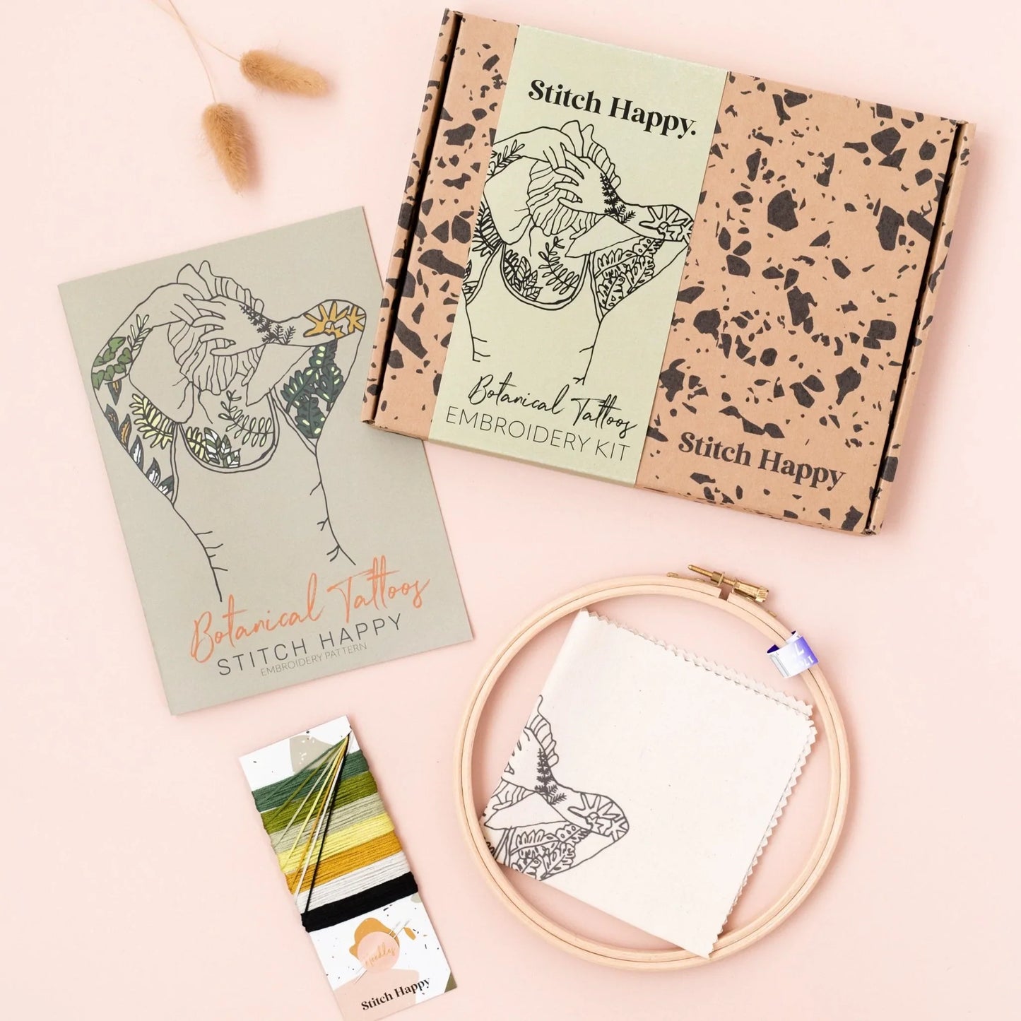 Stitch Happy Embroidery Kit - Botanical Tattoos