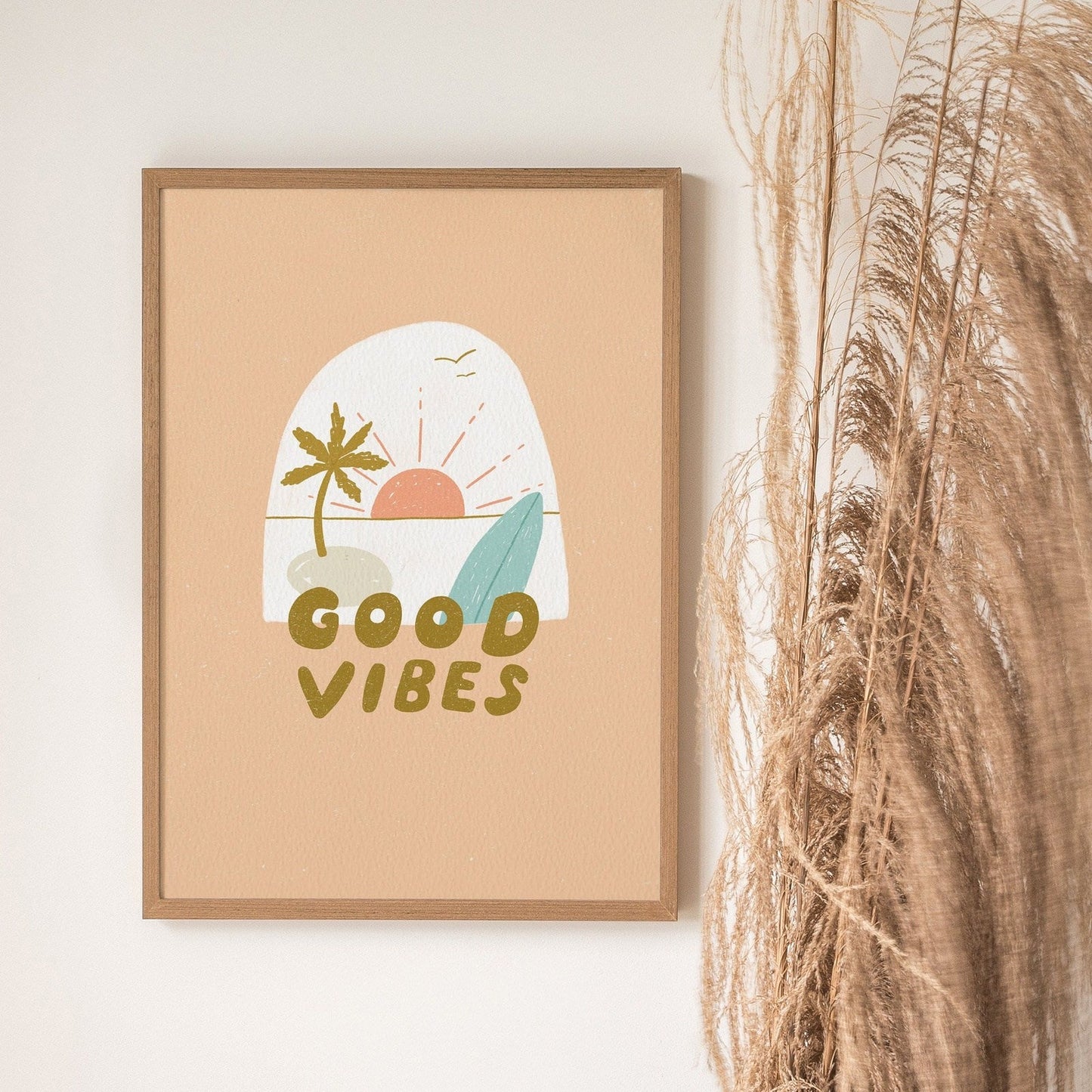 'Good Vibes' Graphic Beach Print