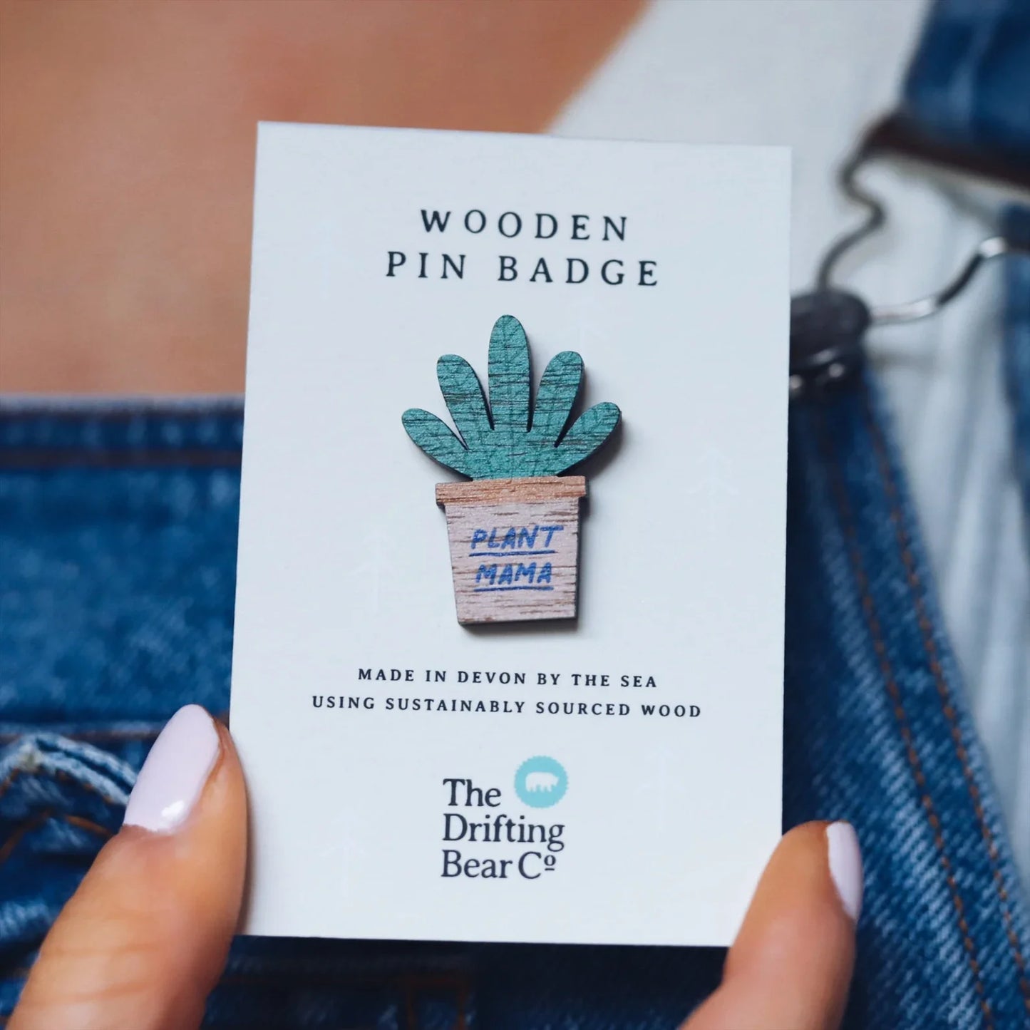 Wooden Pin Badge - Plant Mama