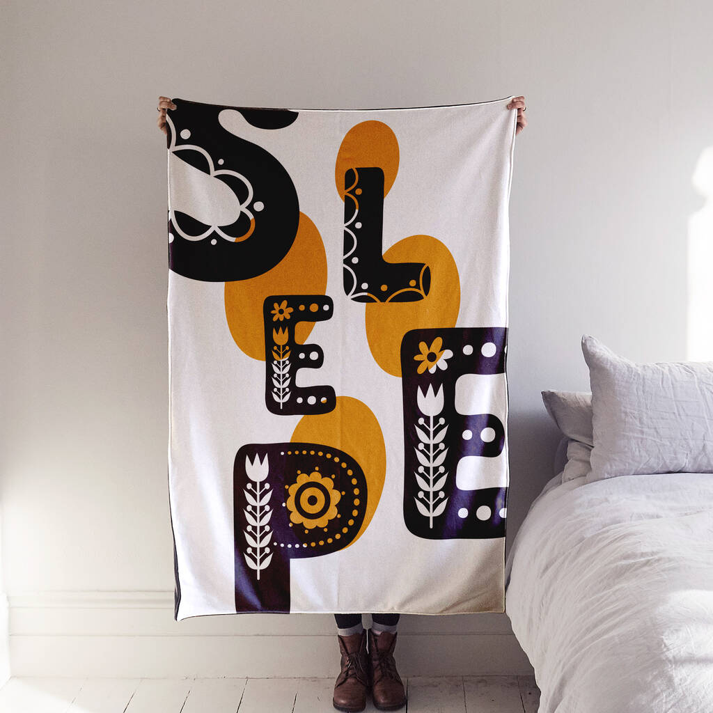 'Sleep' Nordic Folk Style Blanket