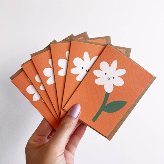 Pack of 6 x Mini Flower Cards