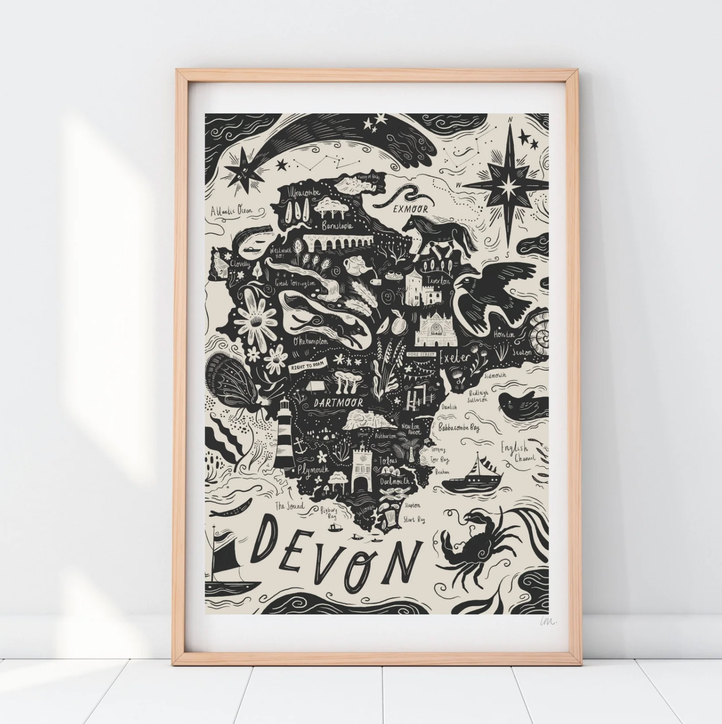 Illustrated Devon Map Print