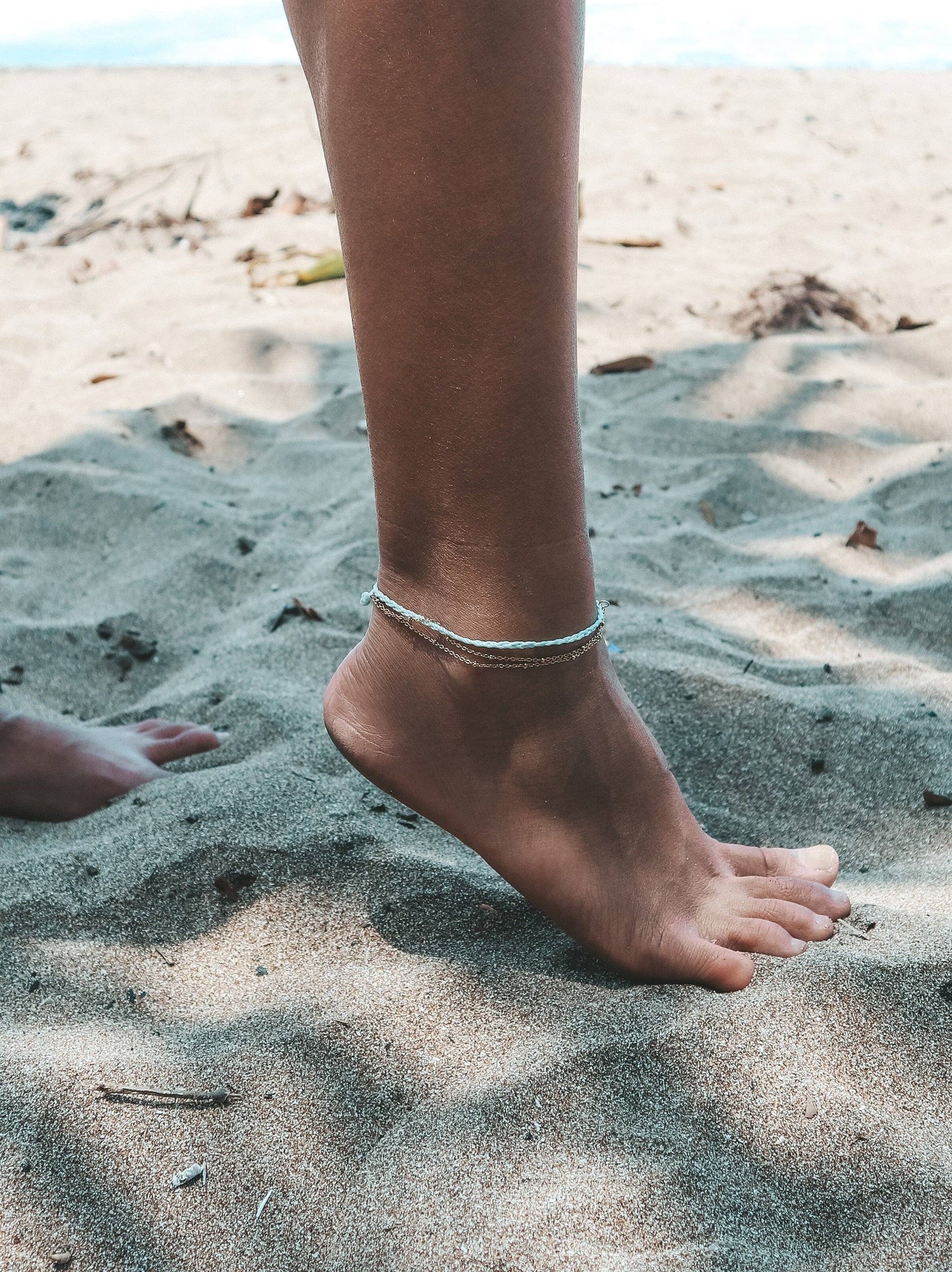Canggu Anklet,  Surfer Gold Anklet: Pink