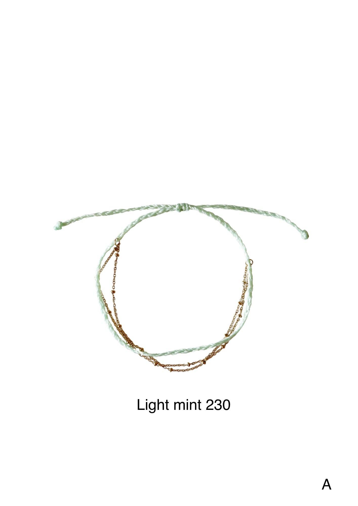 Canggu Anklet,  Surfer Gold Anklet: Pink