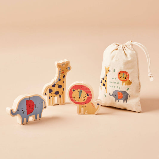 Just Bee Kids Set of Safari Puzzles FSC Toy