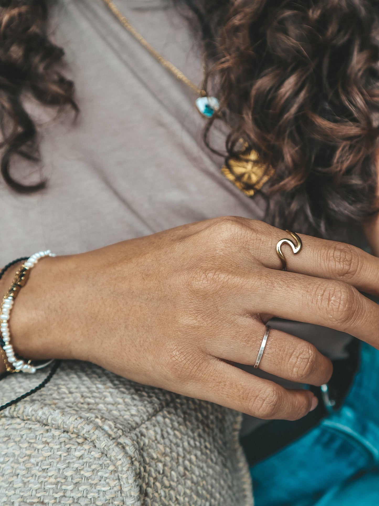Samudra Gold Wave Ring