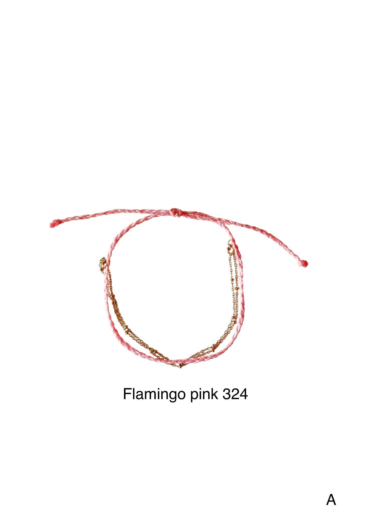 Canggu Anklet,  Surfer Gold Anklet: Pink